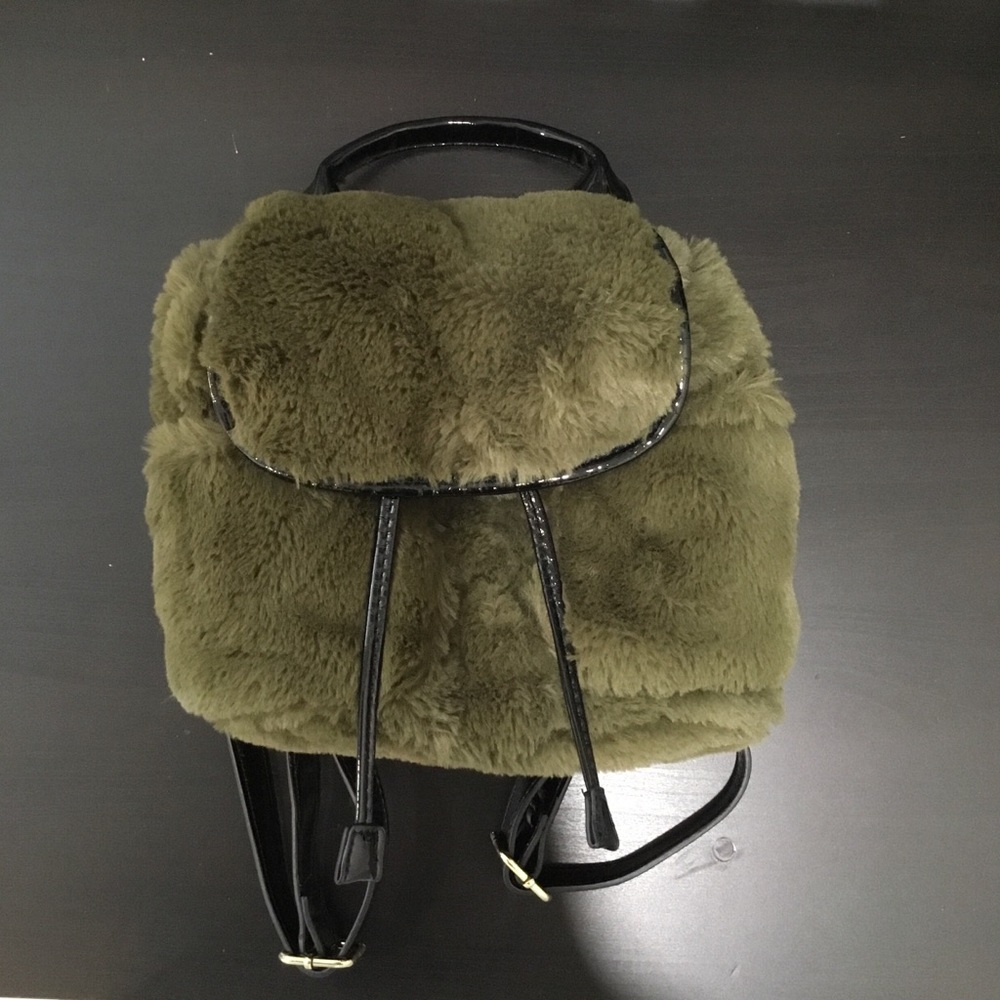 Steve Madden Green Fur Backpack